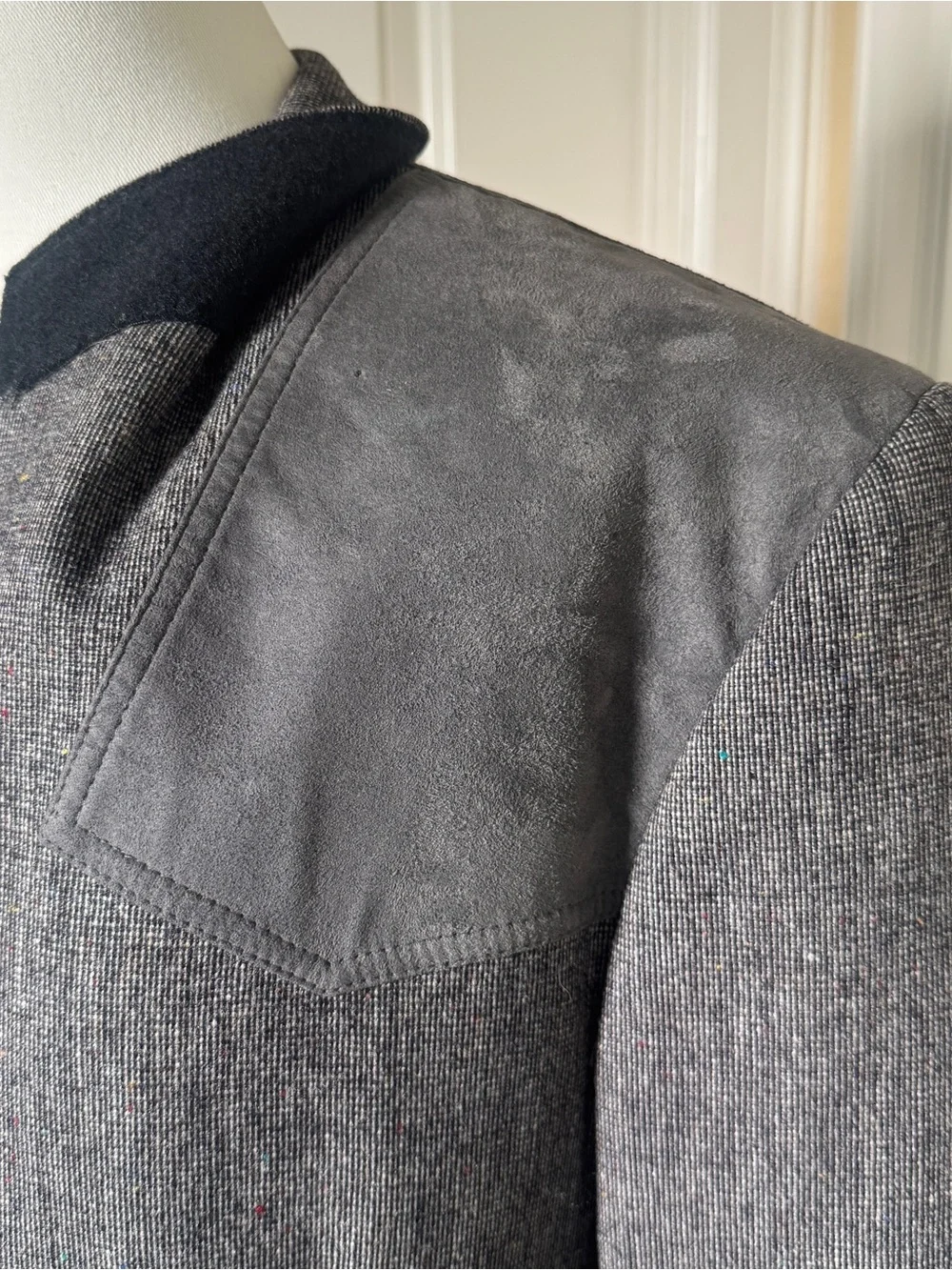 Vintage Pendleton Wool Western Blazer Sport Coat USA Gray Flecked 42